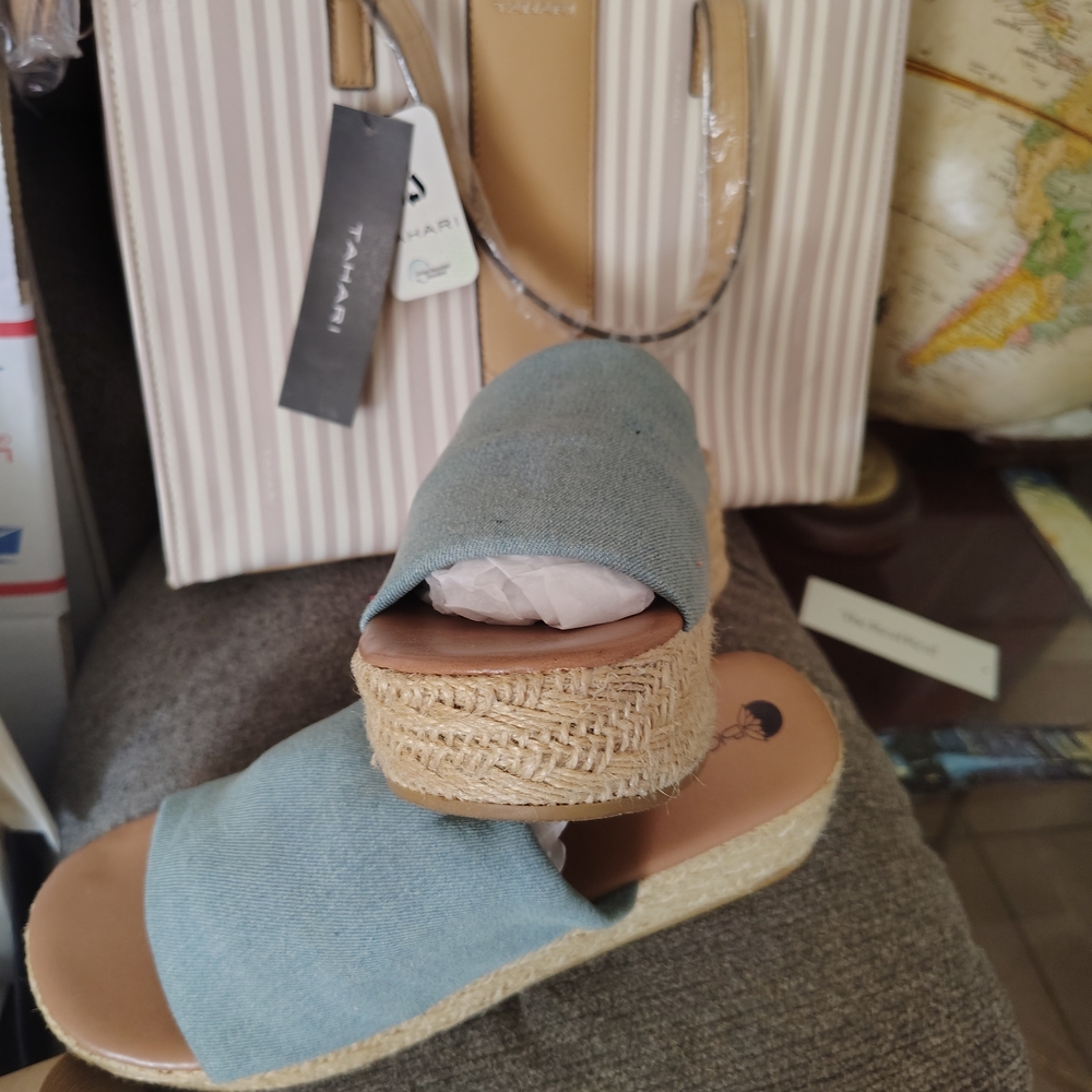 Big Buddha Light Blue Espadrille Slides
